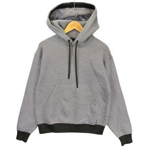 Club Monaco Hoodie Striped Knit Men's S Black Olive Brown Sweater Pullover